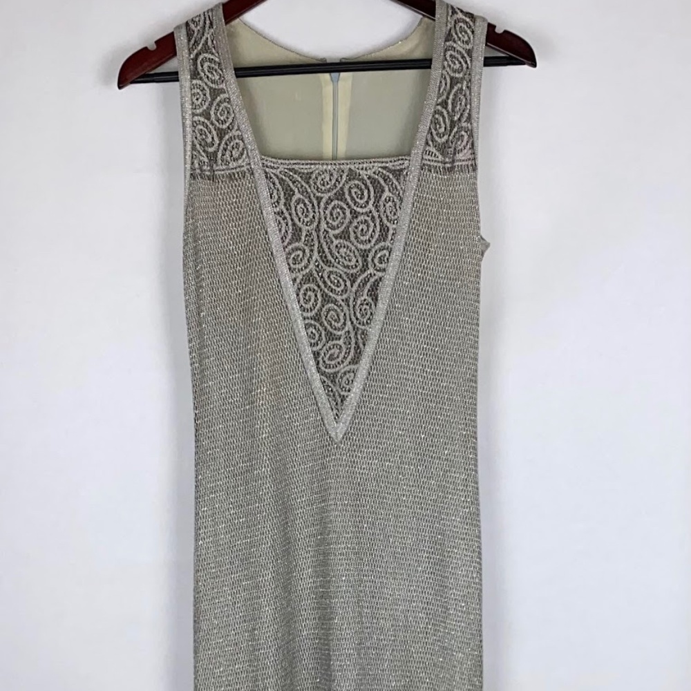Damianou Vintage Metallic Formal Sleeveless Maxi Dress Size Small Euc